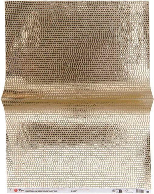 Rico Design Paper Poetry Paper Patch Dekorationspapier mit Punkten in Gold, B x H: 30 x 42 cm - Bild 1