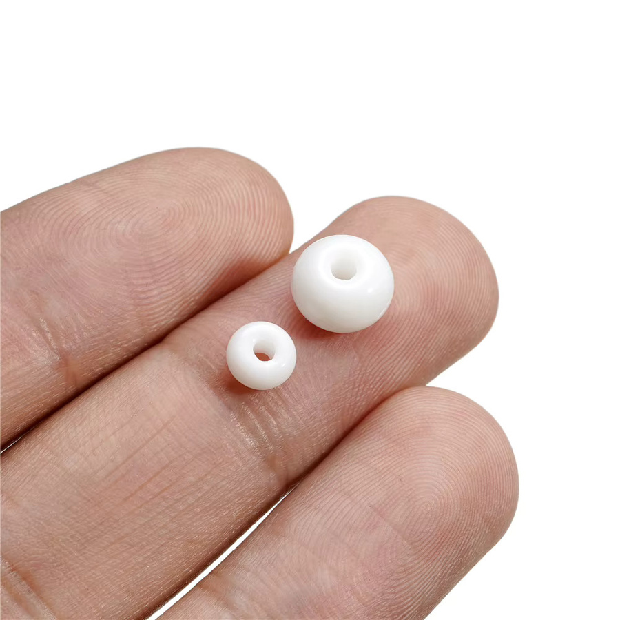 AGCFABS Glas Spacer Rocailles, Weiß, Rund, 5/8mm, Unisex - Bild 2