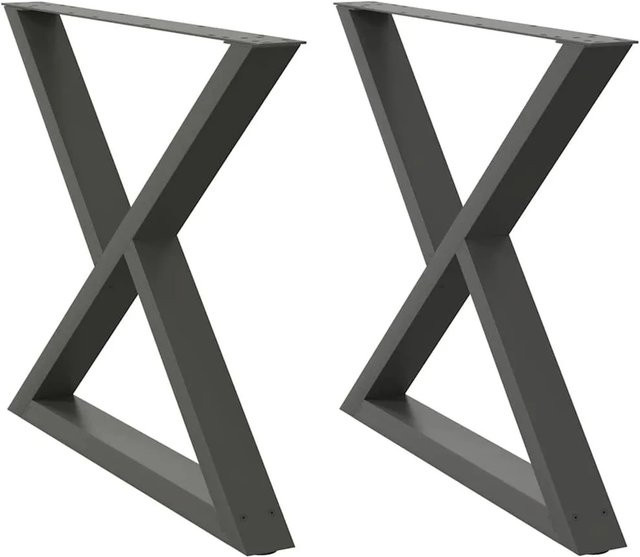 vidaXL Esstisch Beine aus Stahl in Anthrazit Matt, 2 Stück, B/T/H: 90 x 72 x 73,3 cm - Bild 1