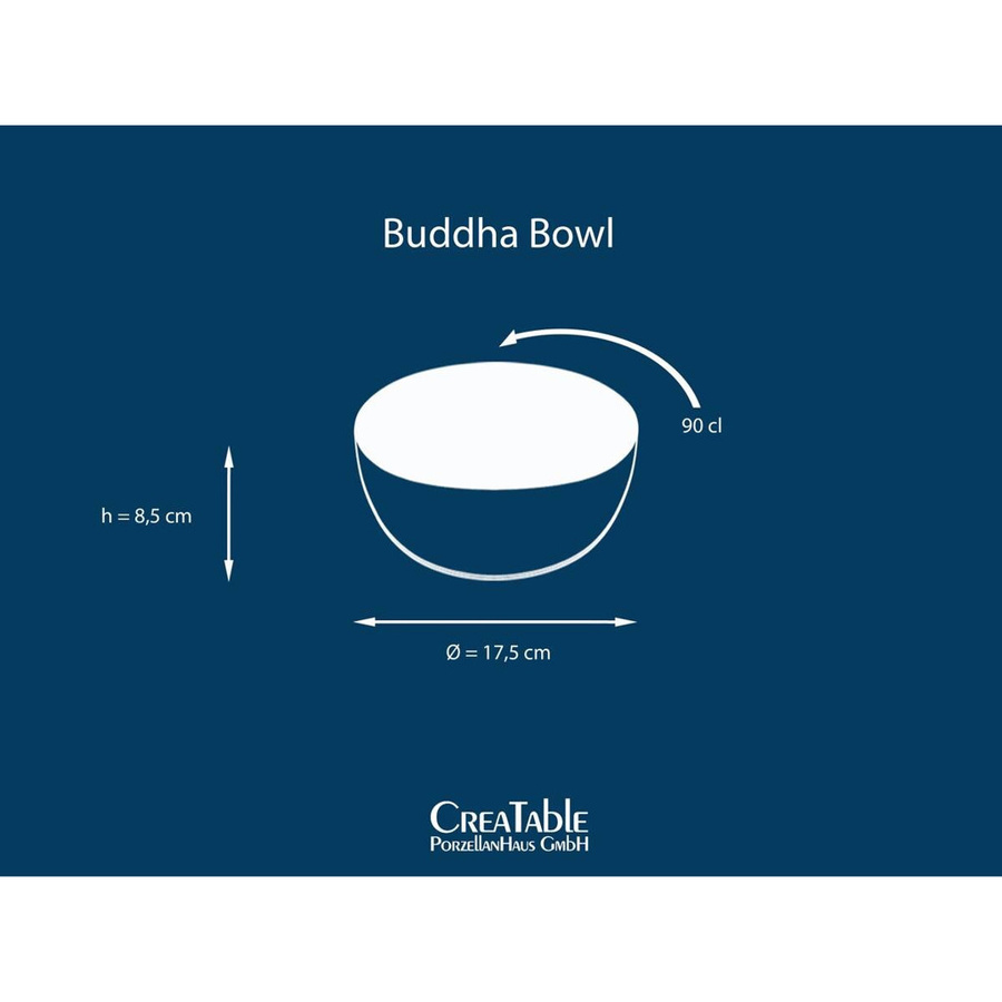CreaTable Nature Collection Buddha Bowl Schalen-Set aus Steinzeug, 4-teilig, blau, 900 ml, Ø 17,5 cm x H 8,5 cm - Bild 3