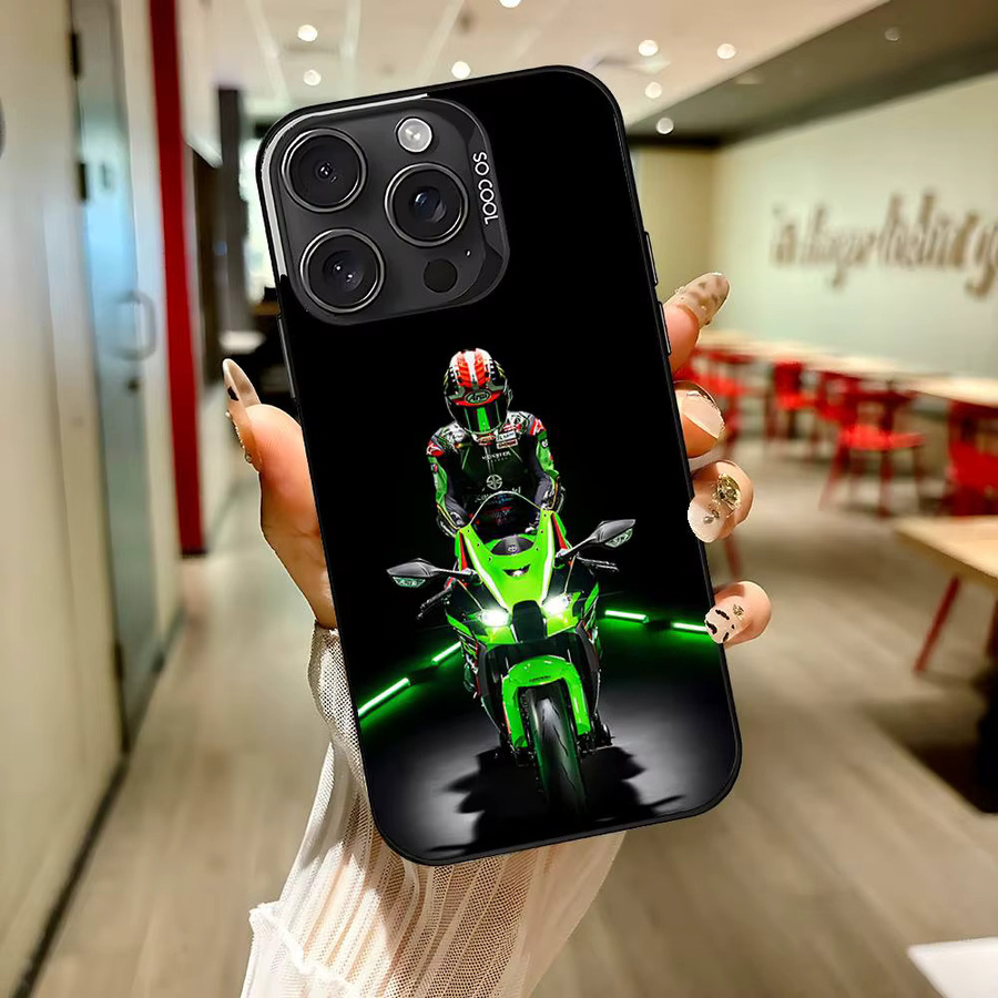 Mesuca Handyhülle im H-KawasakiS Motorrad Design für iPhone 11 bis iPhone 17 Pro Max und weitere Modelle - Bild 2