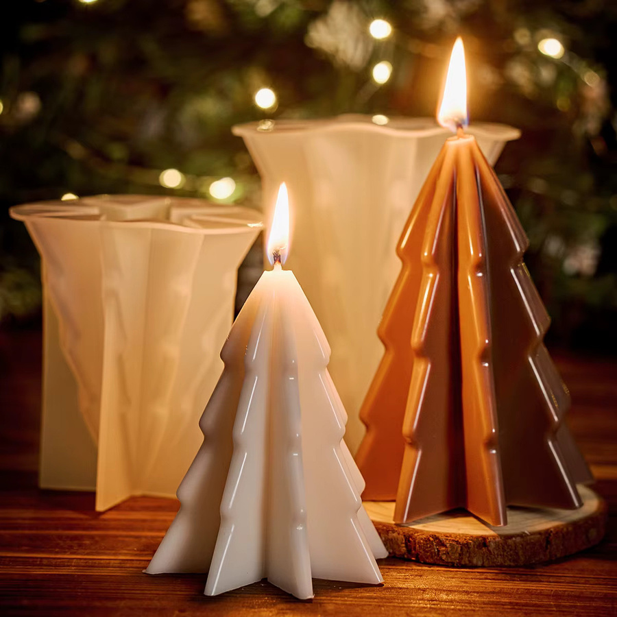 UDOCOOL Silikonform für DIY Weihnachtsbaum Kerzen und Duftkerzen in Weiß - Bild 3