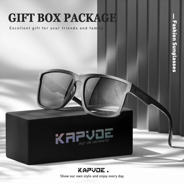 Kapvoe Sportsonnenbrille, Vollrand, Kunststoff, Schwarz, Unisex, polarisiert - Bild 1