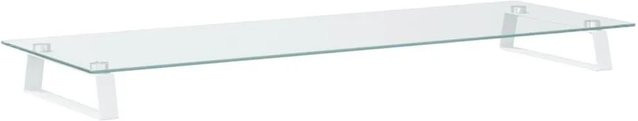 vidaXL Monitorständer Weiß aus Hartglas und Metall B/T/H: 100 x 35 x 8 cm - Bild 1