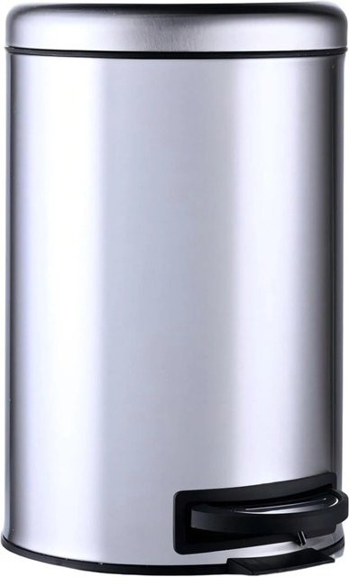 Relaxdays Tretmülleimer aus Stahl in Silber mit Soft-Close Funktion, B/T/H: 39 x 25,5 x 33 cm - Bild 1