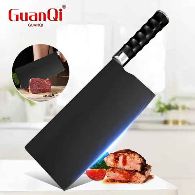 GuanQi Chefmesser aus handgeschmiedeter Klinge mit schwarzem Kunststoffgriff, 20,32 cm - Bild 1