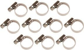 BGS Schlauchklemmen 8095 aus rostfreiem Edelstahl in Silber, 10er Set, Durchmesser: 10 x 16 mm - Bild 1
