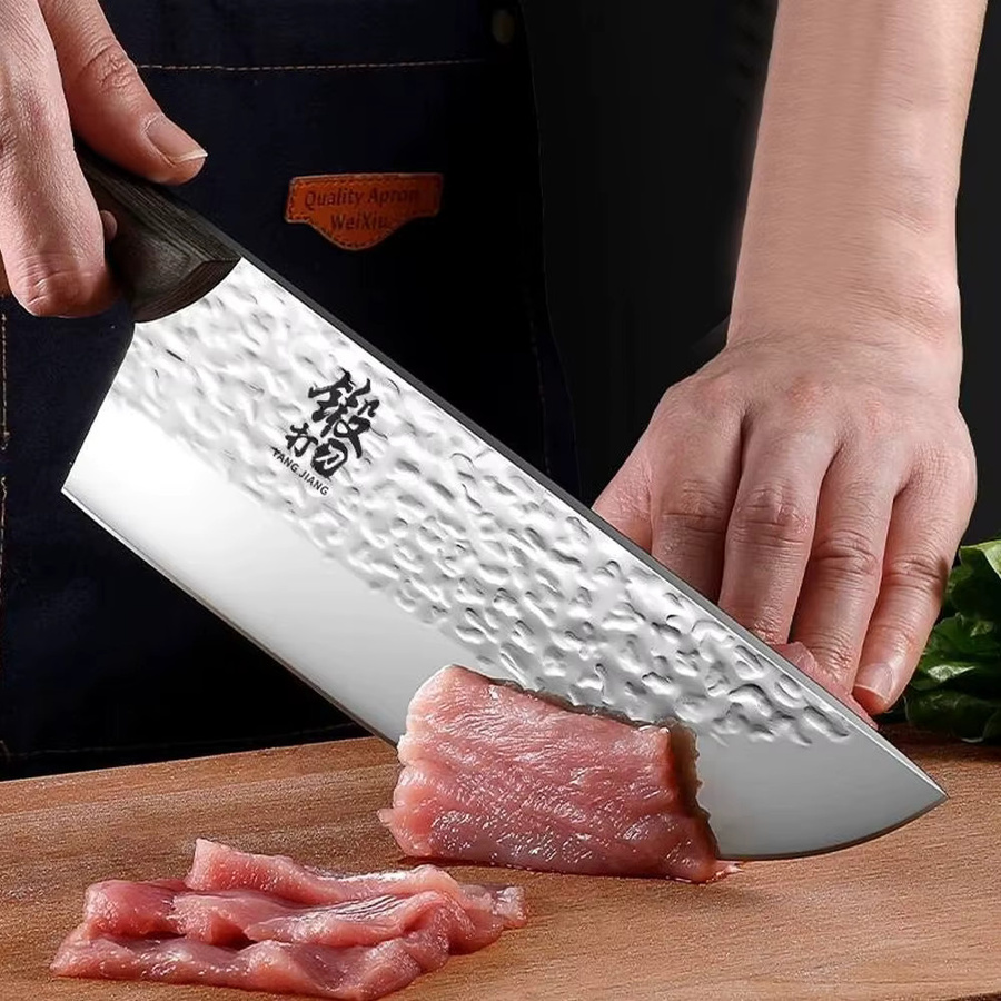 PLYS Geschmiedetes Fleischschneidemesser in Silber als professionelles Hackmesser für Schweinefleisch und Knochen - Bild 3