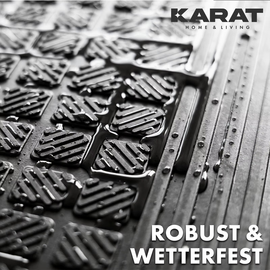 Floordirek Gummi Stufenmatte Diamond in Schwarz, rutschfeste und wetterfeste Treppenmatte mit Rillenstruktur, selbstklebend - Bild 3