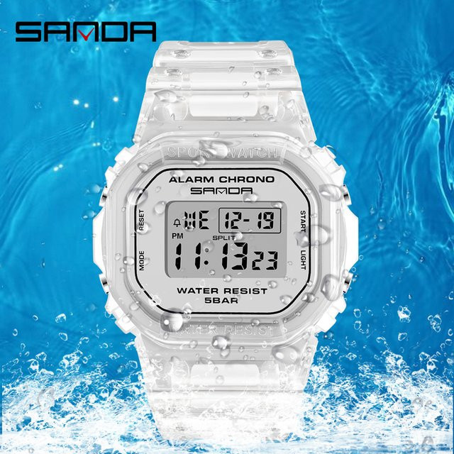 Sanda Digitaluhr, Kunststoff, Schwarz, Damen - Bild 1