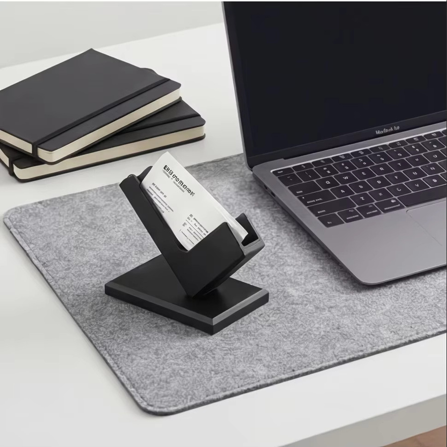 Visitenkartenhalter im industriellen Stil aus Metall für deinen Schreibtisch, Schwarz - Bild 1