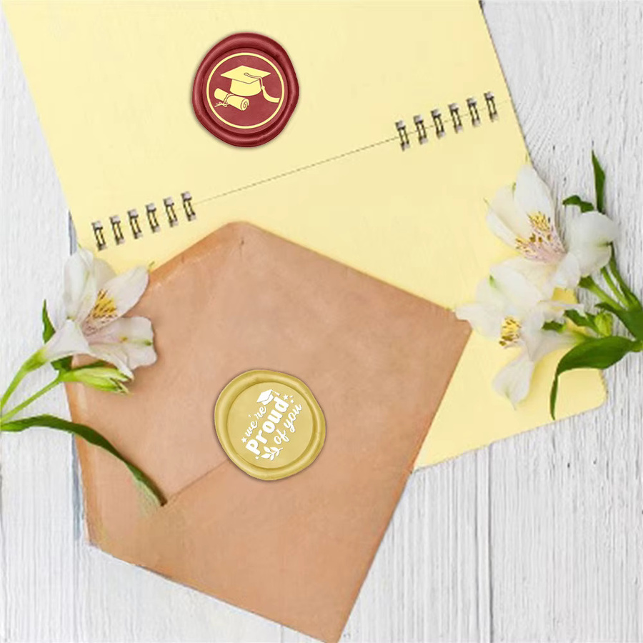 Personalisierter Wachssiegel-Stempel mit individuellem Logo-Design aus Messing und Holz für Hochzeiten, Einladungen und DIY-Bastelprojekte, Durchmesser: 1,5 bis 6 cm - Bild 2