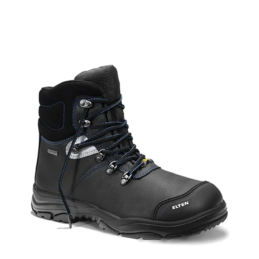 Elten Sicherheitsstiefel Mason Pro GTX Mid ESD S3 CI aus Rindleder in Schwarz und Blau, Größe 47 - Bild 2
