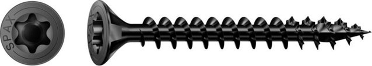 Spax Holzschraube T-Star plus aus Stahl in Schwarz, Durchmesser: 4,5 mm, Länge: 25 mm, 200 Stück - Bild 2