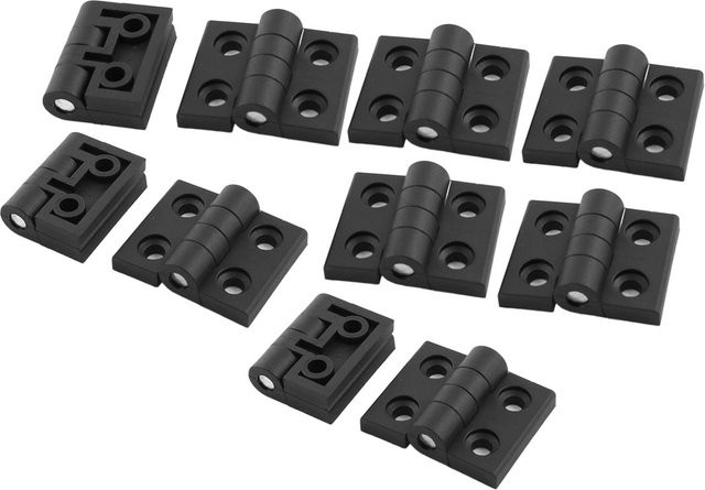 UXCELL 10 Stück verstärkte faltbare Kunststoff-Scharniere in Schwarz für Tür und Schrank - Bild 1