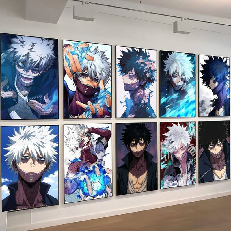 Moetch My Hero Academia Dabi Poster Aufkleber, wasserfester Wandkunst Aufkleber in Mehrfarbig für Wohnzimmer und Schlafzimmer - Bild 1