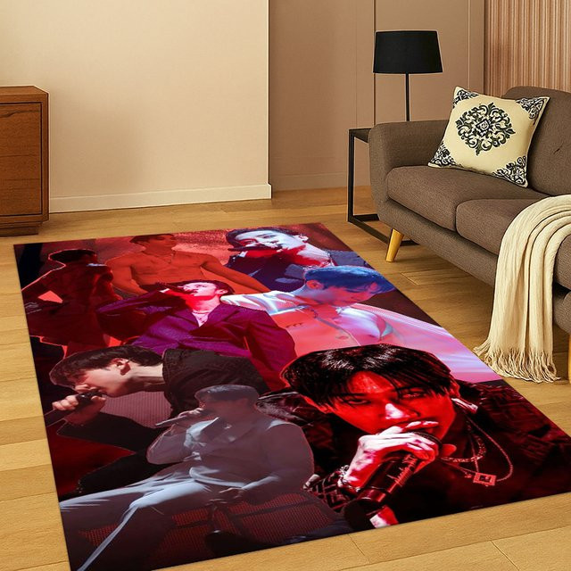 Potdemiel Bang Chan Kpop Stray Kids Weicher Teppich, Rutschfeste Bodenmatte für Schlafzimmer, Wohnzimmer und Kinderzimmer, Mehrfarbig, Rechteckig - Bild 1
