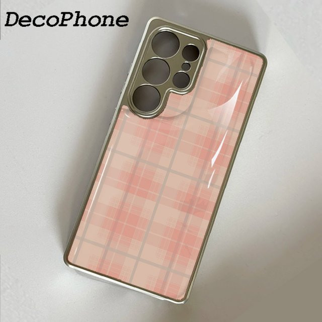Sturzsichere Epoxy-Handyhülle mit buntem Karomuster und Streifen für Samsung Galaxy S23 S24 S25 S27 Plus FE Ultra Edge in Multicolour - Bild 1