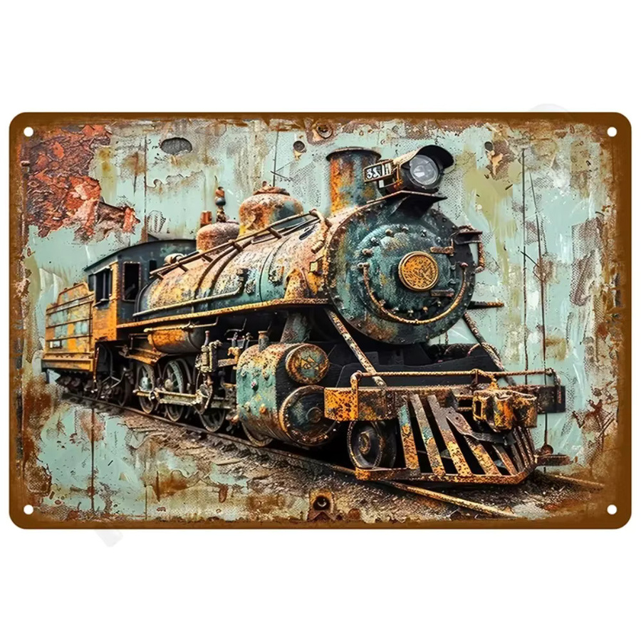 CIFBUY Retro Vintage Metall Blechschild Poster Wanddekoration Multicolor B: 20 cm, H: 20 cm - Bild 2
