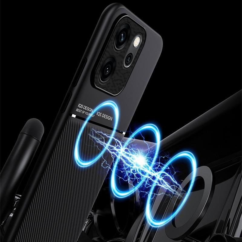 Magnetische Lederhülle für OPPO Reno 14F 13F 12F 11F 11 12 14 Pro 5G mit weicher Silikon-Rückseite in Schwarz - Bild 1