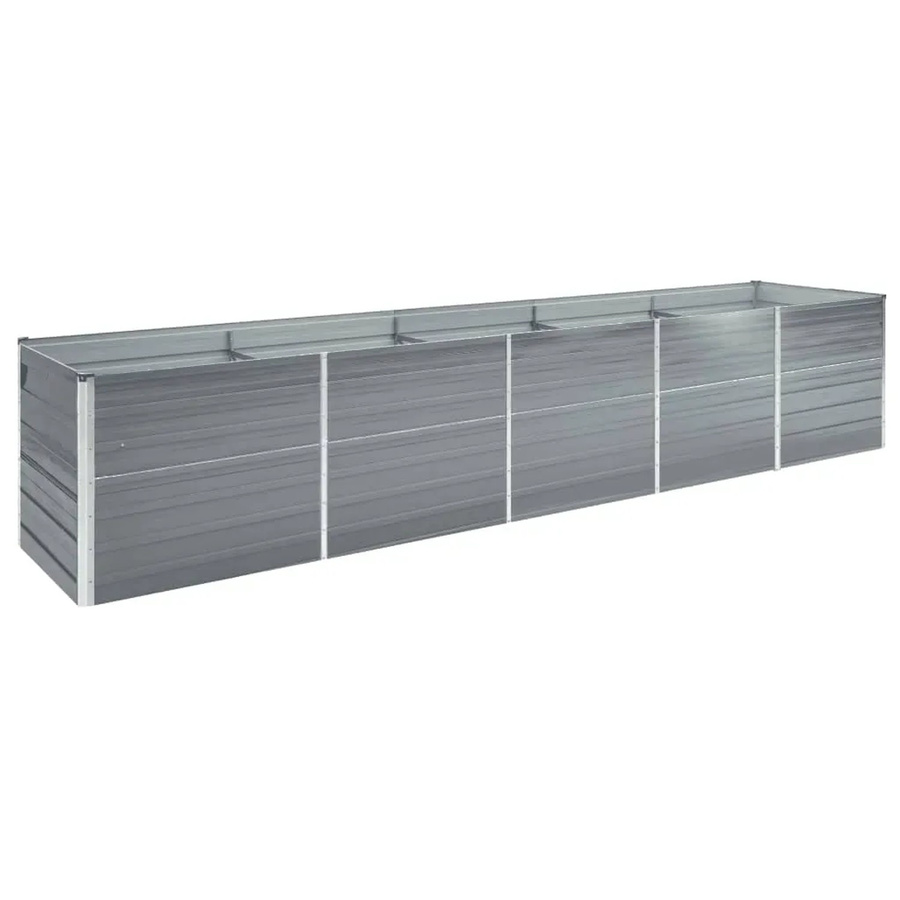 vidaXL Garten-Hochbeet aus verzinktem Stahl in Grau, B/T/H: 400 x 80 x 45 cm - Bild 2