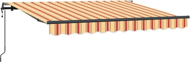 vidaXL Einziehbare Markise Gelb mit Fernbedienung aus Polyester, B: 350 cm, T: 200 cm - Bild 1