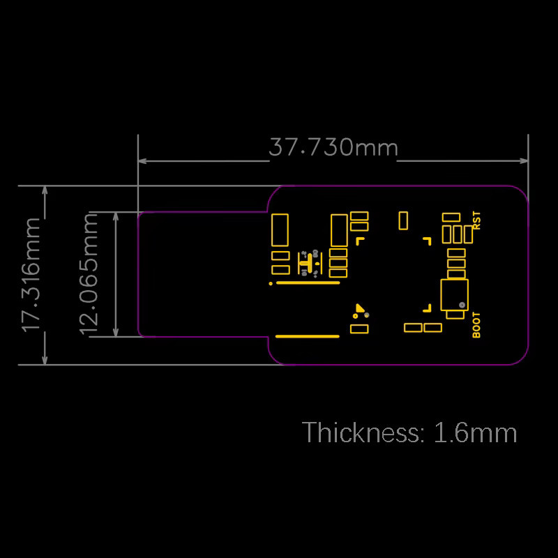 Mini USB RP2040 Development Board Modul mit Dual Core und 4MB Speicher in Schwarz - Bild 4