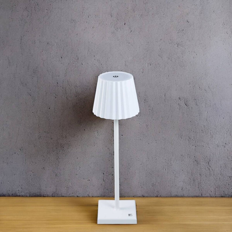 BERGNER LED-Tischleuchte Lines weiß, dimmbar und wiederaufladbar, B/H: 11,6 x 38 cm - Bild 3