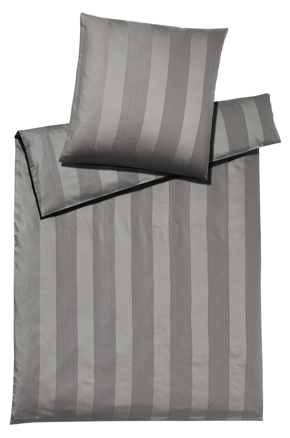 Metropolis 2058 Mako-Satin Bettwäsche aus Baumwolle mit Kissenbezug in Braun und Grau, B/T/H: 200 x 220 cm und 80 x 80 cm - Bild 1