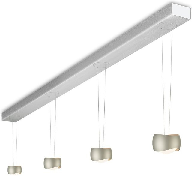 Oligo Curved Slack-Line LED-Pendelleuchte 4-flammig in Beige aus gebürstetem Aluminium mit Tunable White (2200K - 5000K) und Casambi-Steuerung - Bild 1