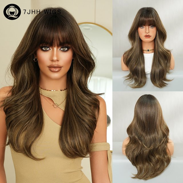 7JHH WIGS Perücke, braun, lang, glatt, Damen - Bild 1