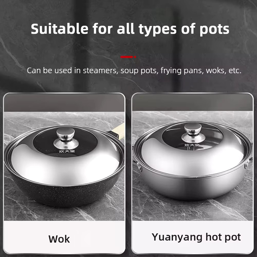 COOKER KING Sichtbarer Wok-Deckel aus Edelstahl in Silber - Bild 4