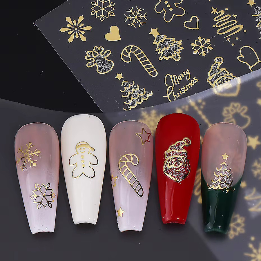 SWEET TREND Nail Art Aufkleber, Gold Silber, 2 Stück - Bild 5