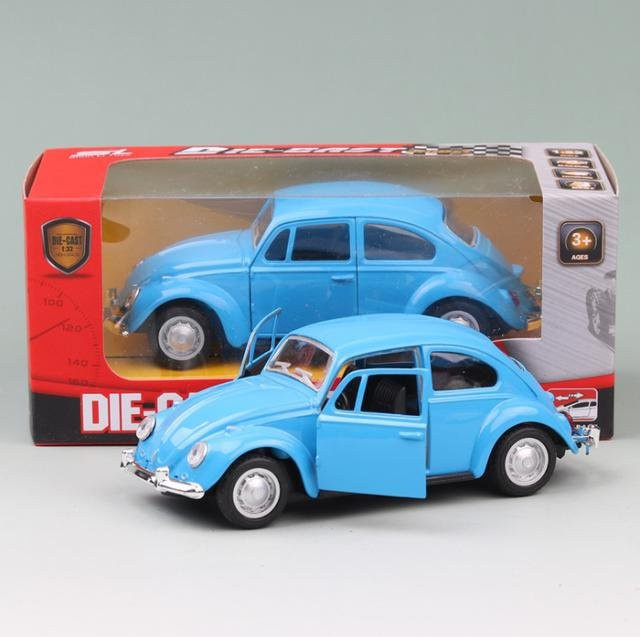 VW-Käfer-Bug-Vintage-Automodell, Spielzeugfahrzeug, Maßstab 1:36, blau - Bild 1
