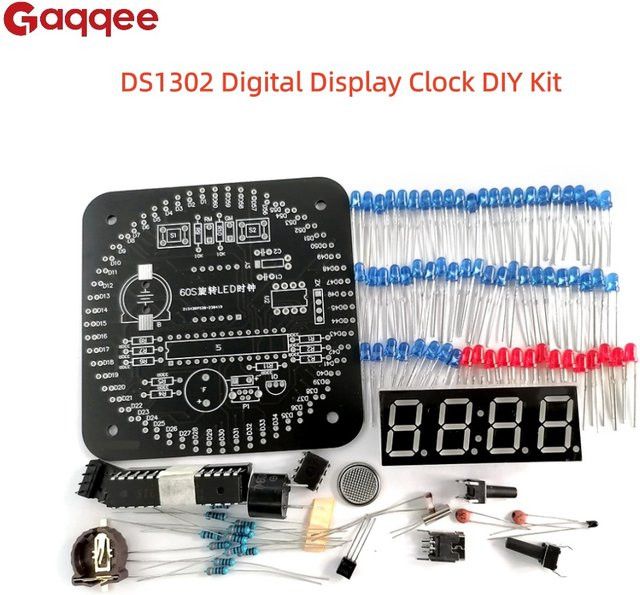 Gaqqee DS1302 DIY Digitalanzeige Uhr mit rotierender LED-Scrollfunktion, Zeit, Temperatur und Alarm - Bild 1
