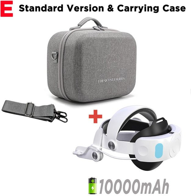 Market-5 Komfort-Kopfband mit 10000mAh Akku und PD18W Ladefunktion für Meta Quest 3 und Meta Quest 3s in Grau inklusive Tragetasche - Bild 1