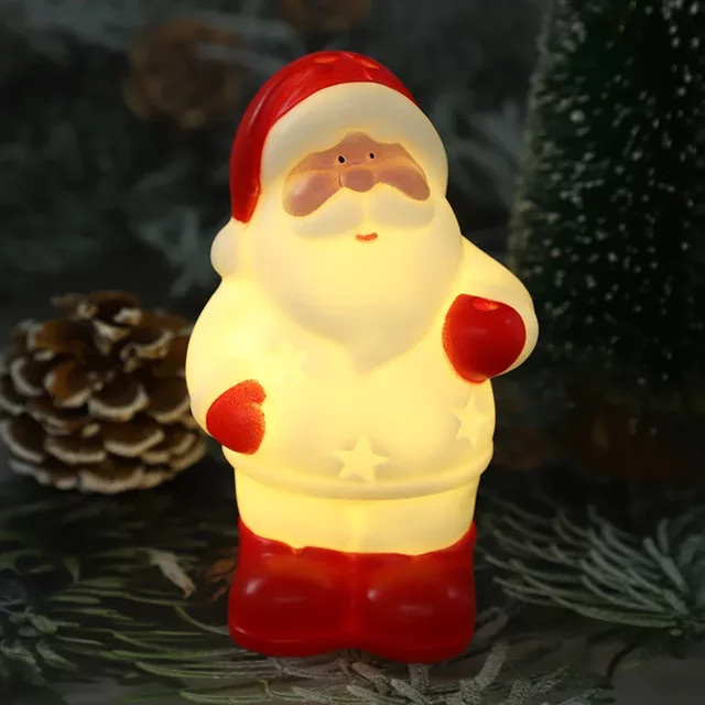LED Weihnachts Nachtlicht Santa Claus und Schneemann als Tischornament für Kinder Schlafzimmer in Mehrfarbig - Bild 1