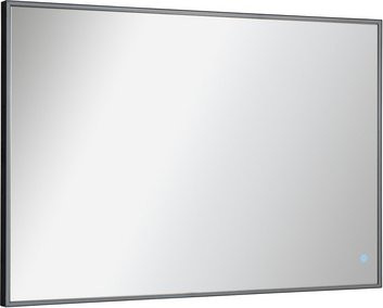 Beleuchteter Rahmenspiegel New York von Fackelmann in Schwarz und Grau, eckig, B: 100 cm, H: 68 cm, T: 3,5 cm - Bild 1
