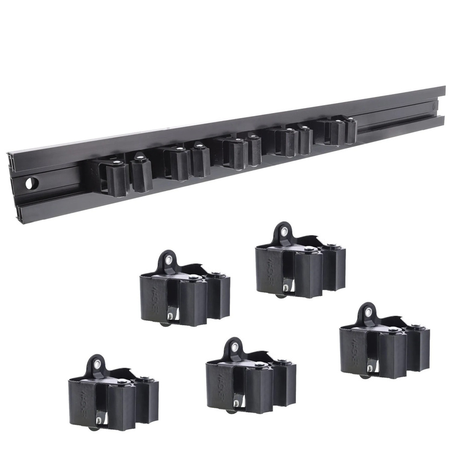 Wagner Gerätehalter 5-teilig aus Stahl und Aluminium, ausziehbar 60-110 mm, Länge: 55 cm, schwarz und galvanisiert - Bild 2
