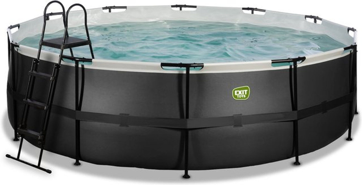 EXIT Black Leather Pool mit Sandfilterpumpe, Durchmesser: 488 cm, Höhe: 122 cm, Schwarz - Bild 1