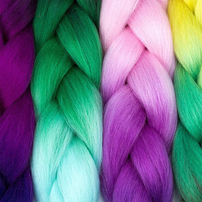 Synthetische Jumbo Zöpfe Extensions, 24 Zoll, Yaki Gerade, Ombre, Damen - Bild 3