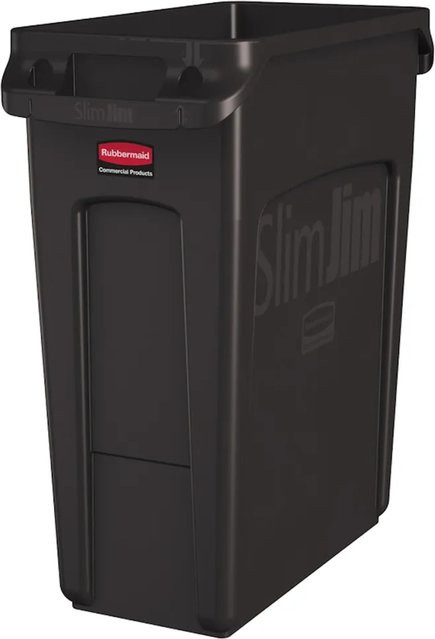 Rubbermaid Slim Jim Mülleimer mit Belüftungskanälen Braun 60 Liter H: 63,5 cm, B: 28 cm, T: 56 cm - Bild 1