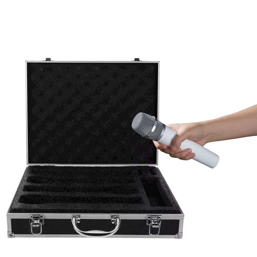 MagiDeal Mikrofon-Tragetasche in Schwarz mit Schaumstoffpolsterung und Hartschale für 4 Mikrofone sowie Rundfunkausrüstung und Mischpulte - Bild 3