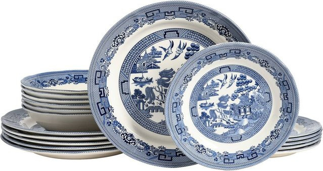 CreaTable Tafelservice China Town aus Steingut in Blau, 18-teilig - Bild 1