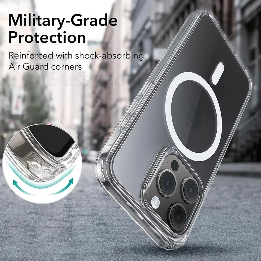 Magnetische kabellose Ladehülle für Apple iPhone 17, 16, 15, 14, 13 Pro, 17 Pro Max, 17 Air in Transparent - Bild 2