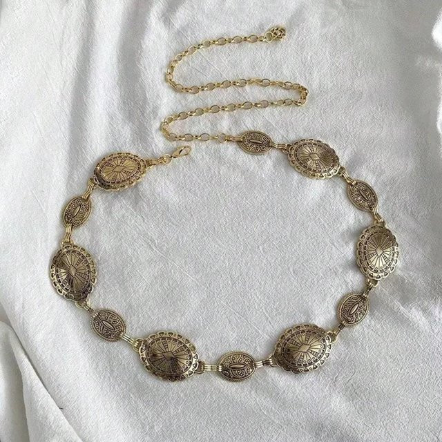 Taillenkette Damen, Retro Bohème, Gold - Bild 1