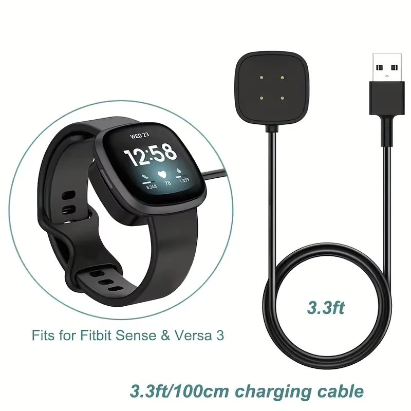Fitbit Ersatz-Ladekabel, Silikon, Schwarz, Unisex - Bild 4