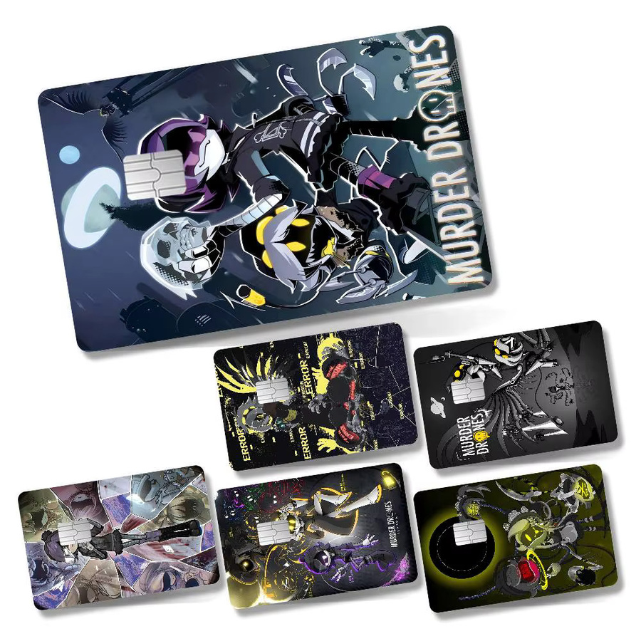 M-Murder D-Drones Anime Aufkleber Set, 4 Stück, Multicolor, ultradünne Schutzfolien für Debitkarten - Bild 2