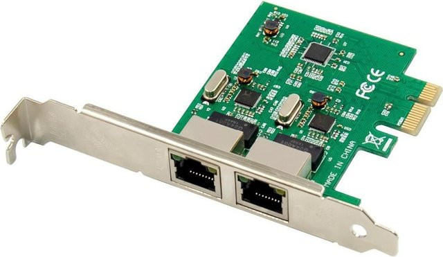 MicroConnect PCI-E 8111F Dual-RJ45 Gigabit Ethernet LAN Netzwerkkarte - Bild 1