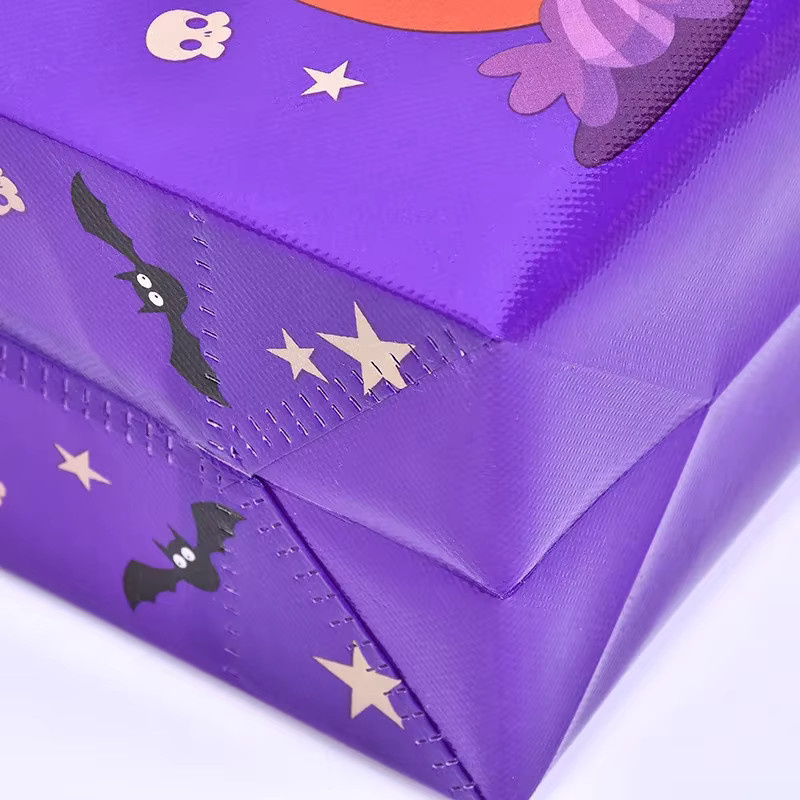 Halloween Süßigkeiten Geschenkbeutel für Kinder in Lila, 1-60 Stück mit Griff - Bild 2